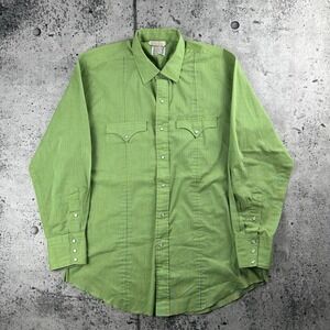 Vintage 70s Karman Western wear Denver Colorado Long Tail Lime Green 16